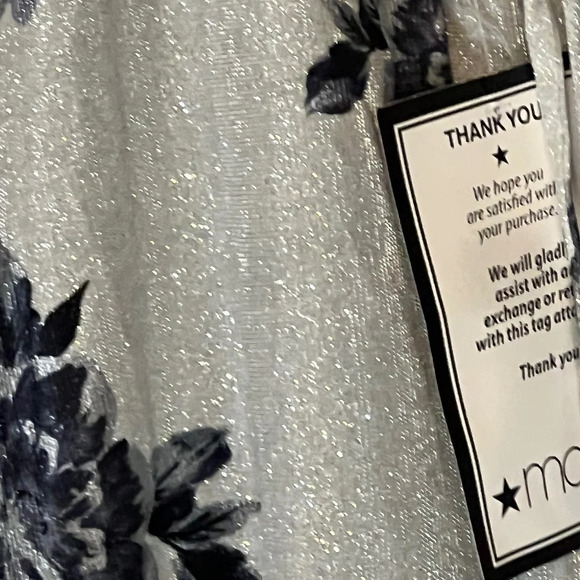 City Studios Juniors Lace-Up Floral Glitter Silver Charcoal Ball Gown Formal sz5 - Picture 11 of 16